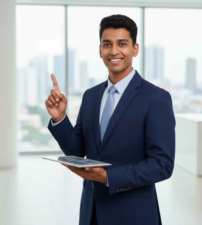 A relevant image for the contact form, e.g., a hand on a phone or a person at a desk.