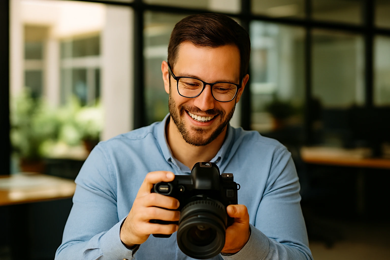 Two people discussing on a laptop